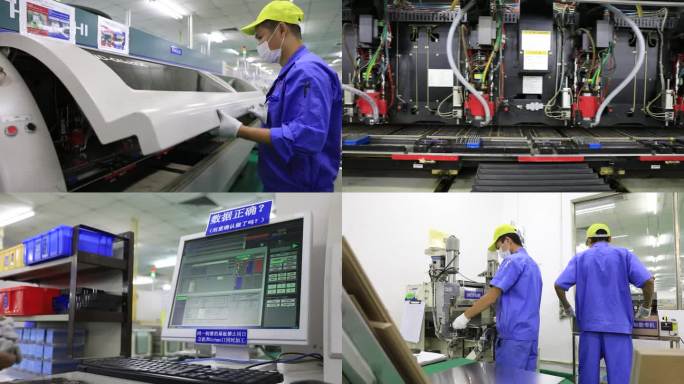 4K电路板线路生产厂房生产过程素材