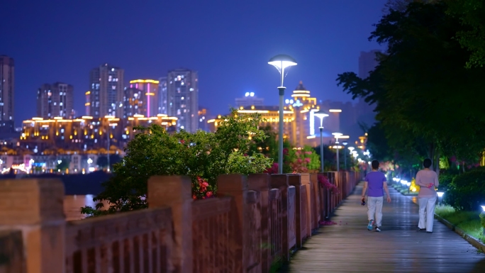 城市夜景 慢节奏 路灯 宁静 夜晚街道