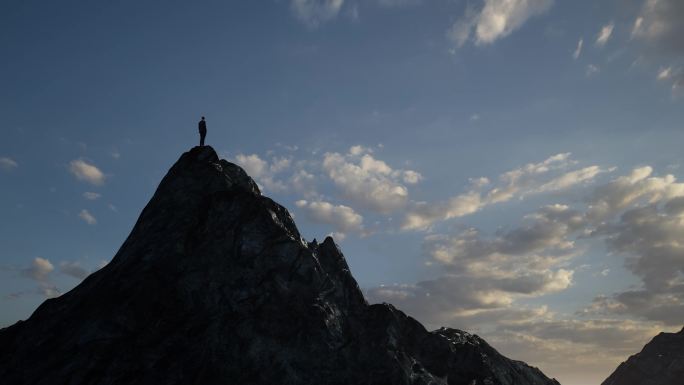 意攀登 高峰 概念