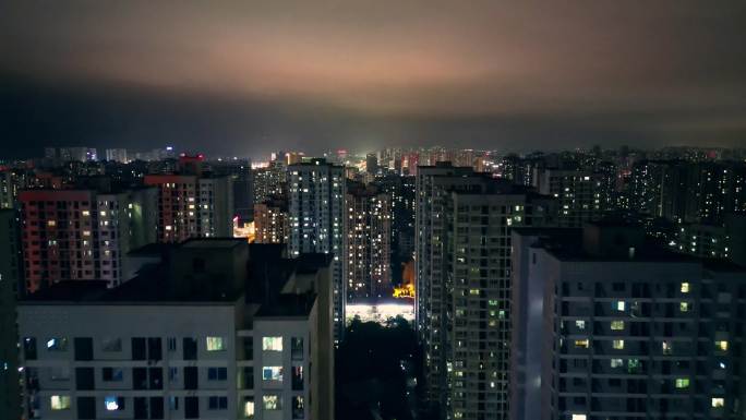 重庆科学城、重庆高新区夜景全景航拍
