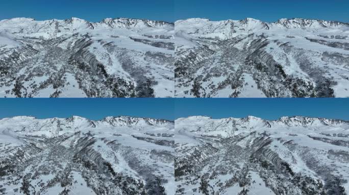 航拍吉林长白山天池景区雪山自然风光