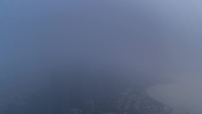 青岛 浮山湾 平流雾 清晨