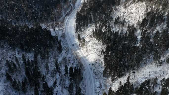 吉林长白山森林公路自驾游旅行航拍风光