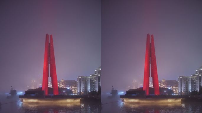 上海市人民英雄纪念塔建筑夜景