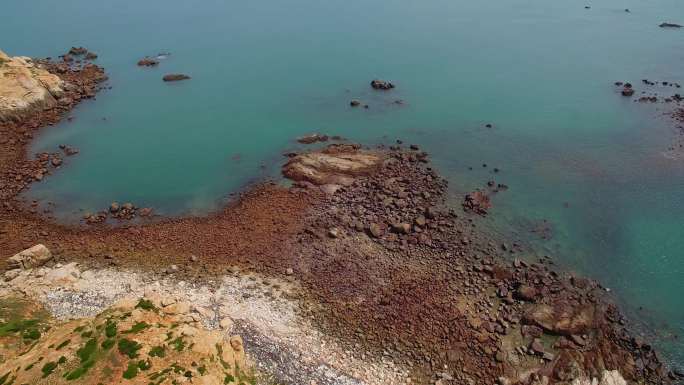 航拍原生态海岛风光碧海蓝天沙滩平潭大嵩岛