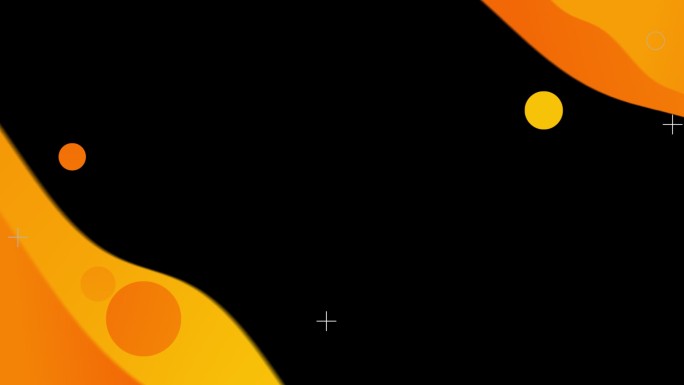 抽象橙黄曲线波浪线条边框遮罩