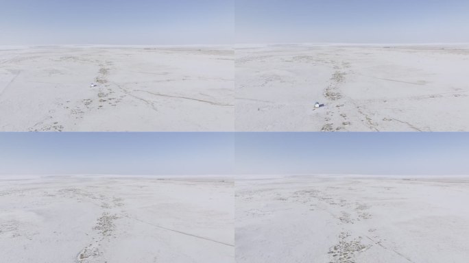 雪后的内蒙古乌拉特后旗草原4K航拍
