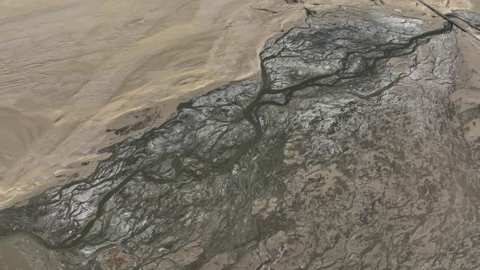 西藏高原湿地航拍大地脉络