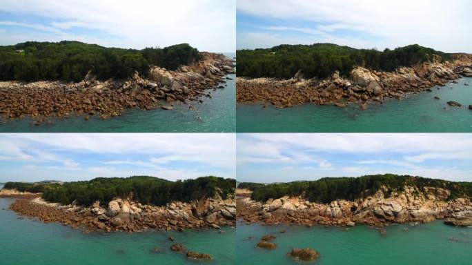 航拍原生态海岛风光碧海蓝天沙滩平潭大嵩岛