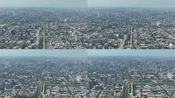 航拍西安城市大空镜