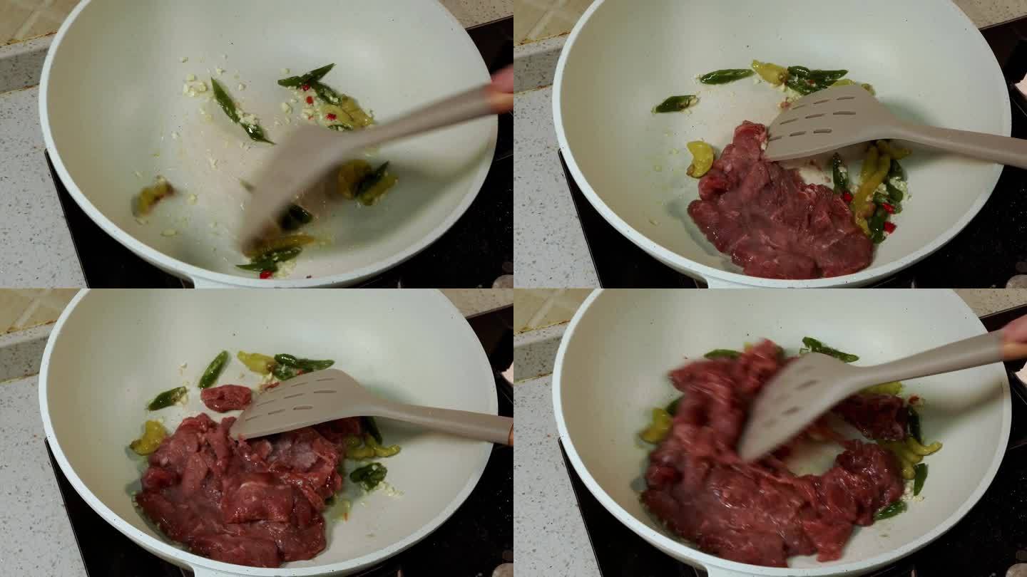 炒制泡椒牛肉下饭菜 (1)