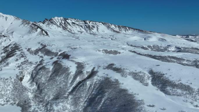 航拍吉林长白山天池景区雪山自然风光