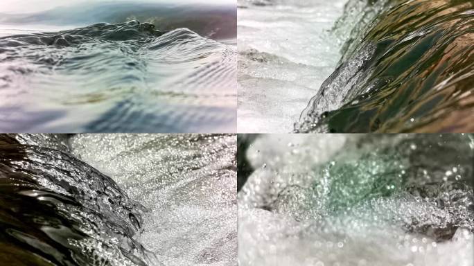 水流河流泉水水资源水特写升格慢动作素材