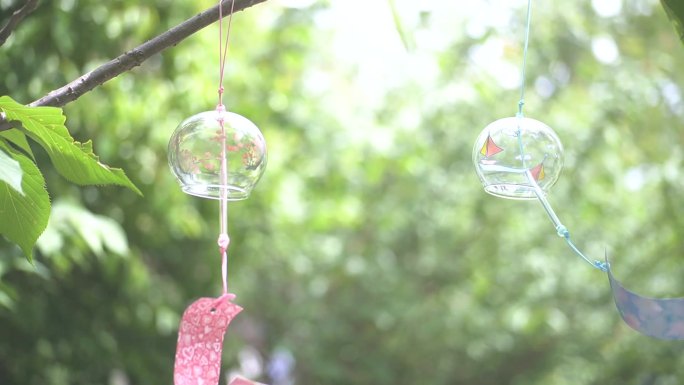 小清新风铃随风摆动 立夏 谷雨 夏日风铃