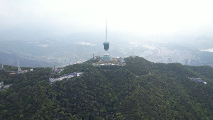 深圳市梧桐山电视塔云海航拍