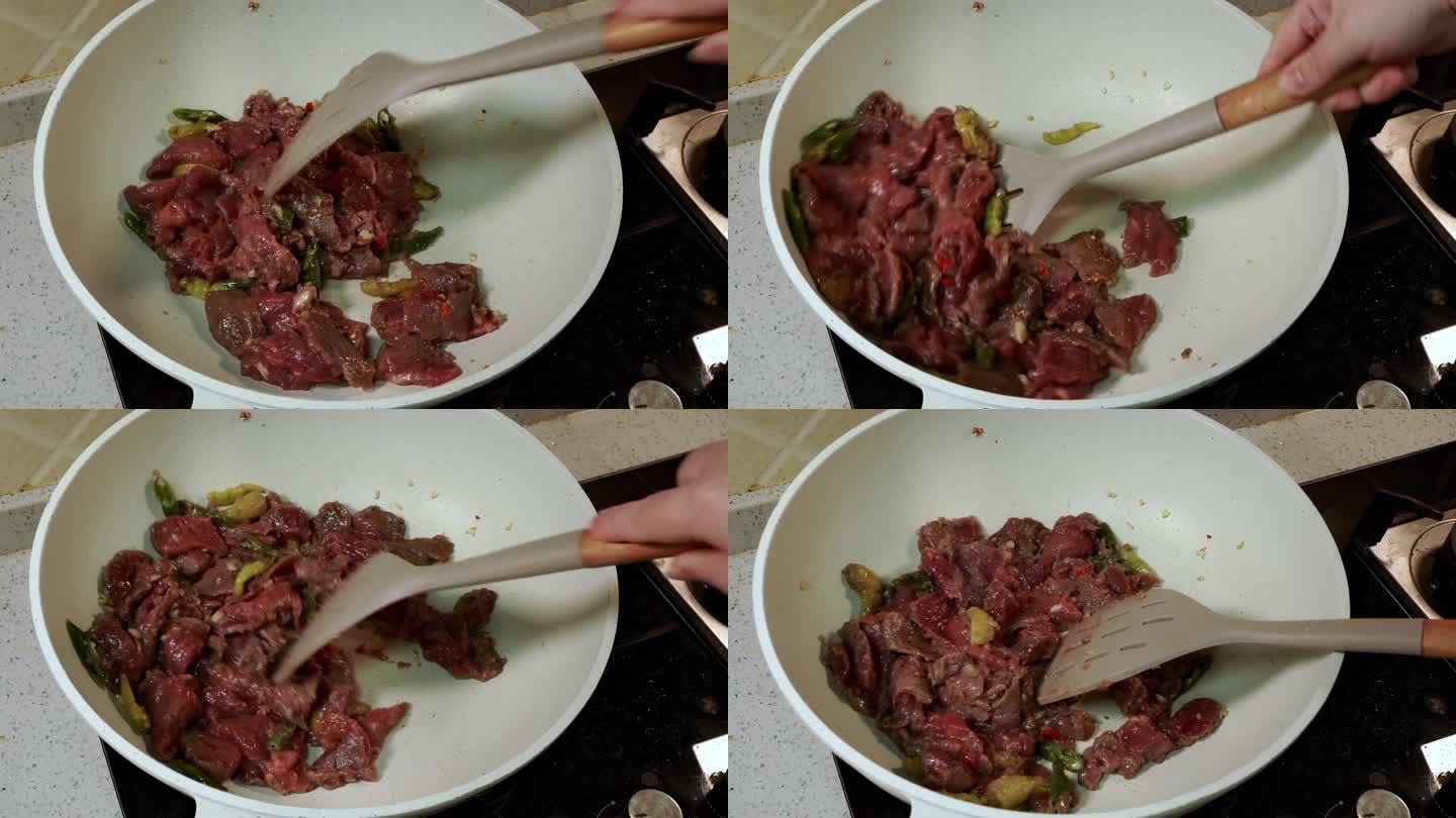 炒制泡椒牛肉下饭菜 (2)