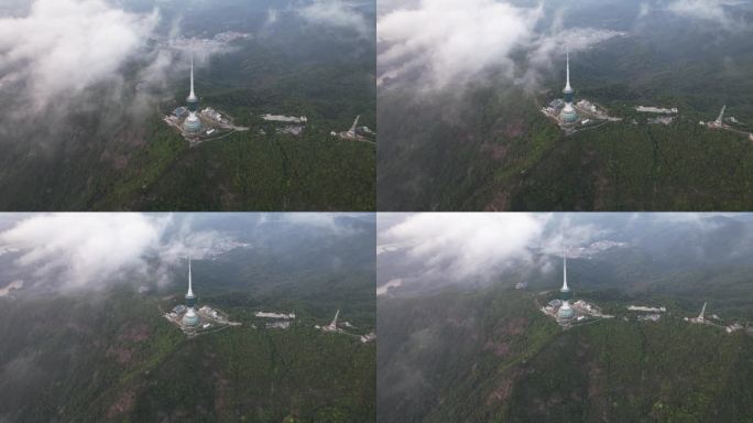 深圳市梧桐山电视塔云海航拍