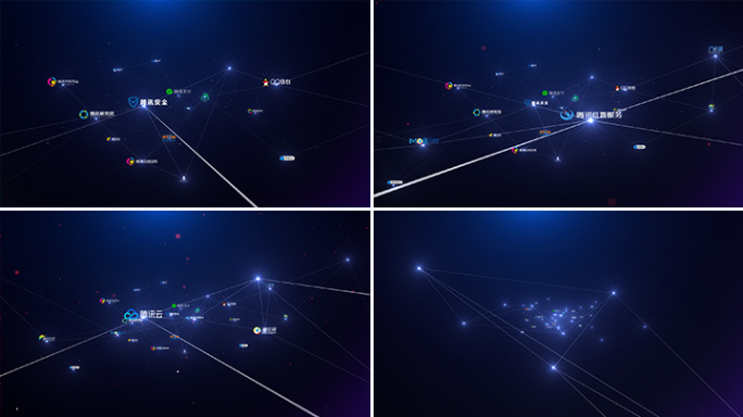 4K科技点线连接空间穿梭AE模板