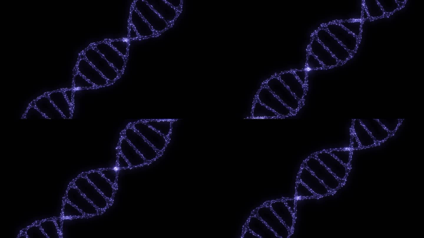 粒子点线DNA双螺旋 循环带透明通道