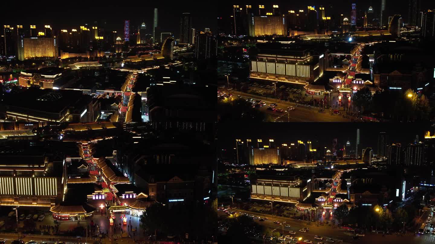 4K 天津古文化街 夜景 航拍