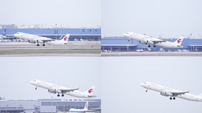 东方航空飞机在浦东机场起飞