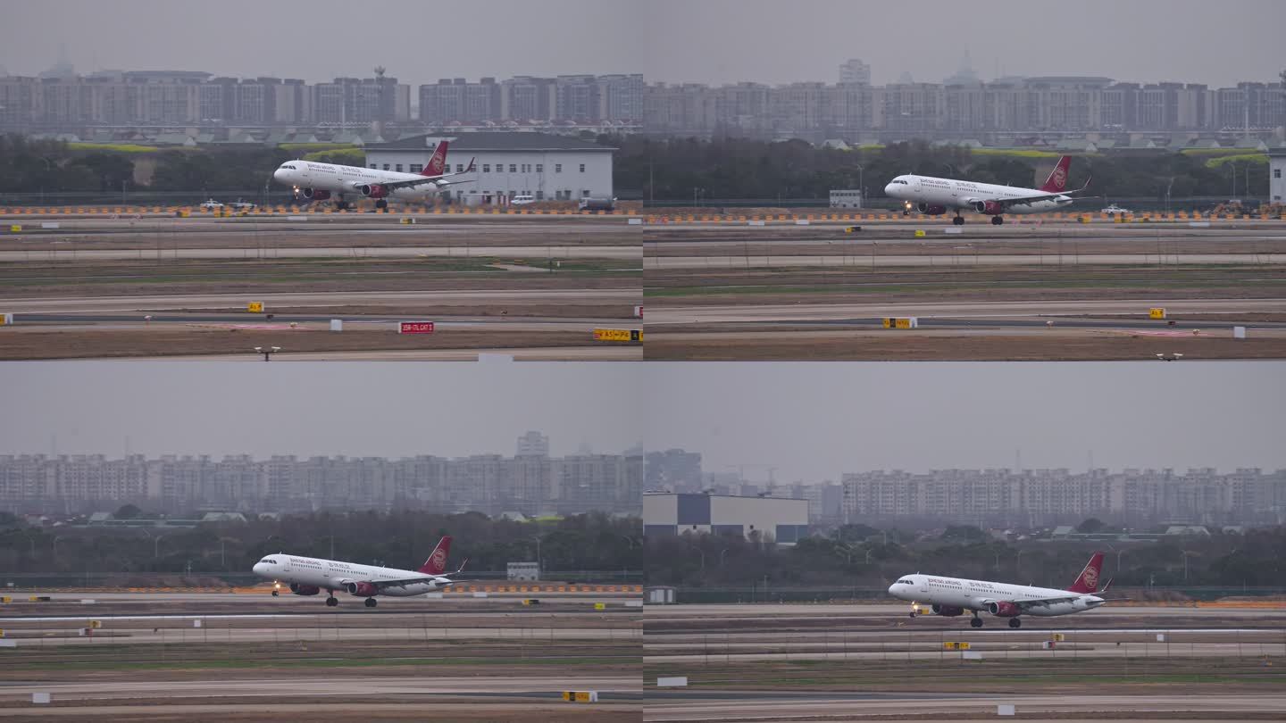 吉祥航空飞机在浦东机场降落