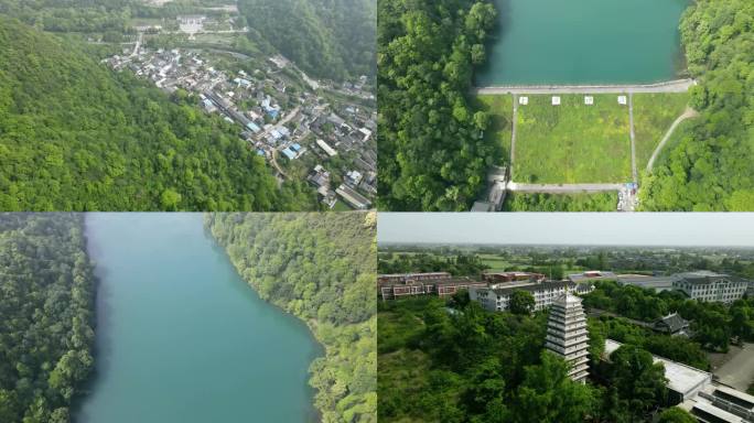 大美江山地域风景绿色植被水库