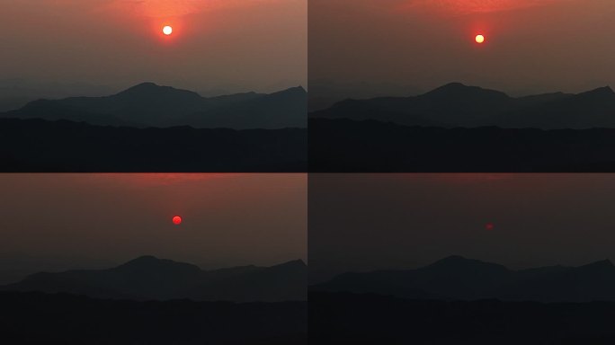 蜀南竹海日落夕阳西下山峦延时