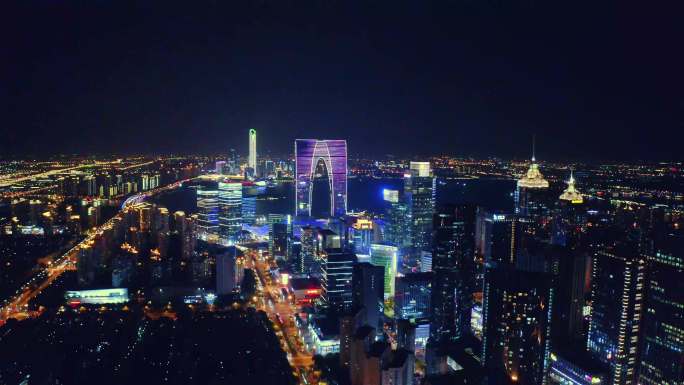 苏州 地标  大裤衩  金鸡湖   夜景