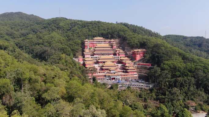 航拍东莞大岭山观音寺