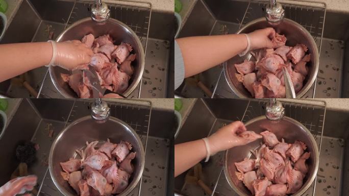 处理鸡头清洗鸡头 (3)
