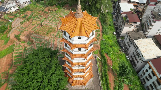 小县城地标建筑  和平对江塔