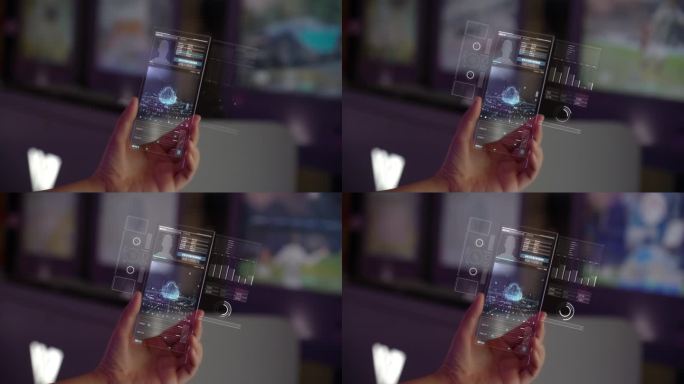 全息科技透明玻璃手机界面