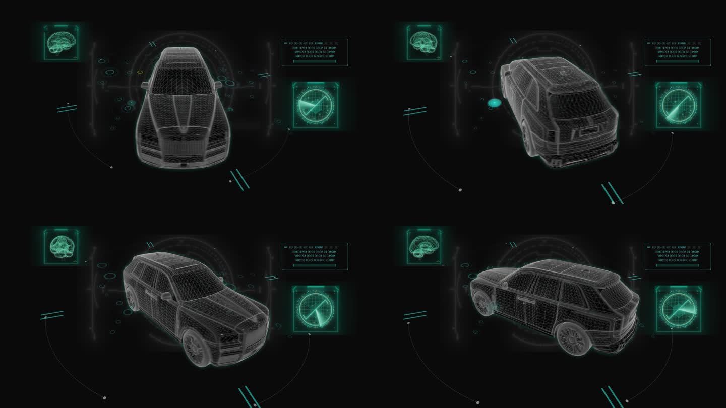 劳斯莱斯库里南HUD科技界面展示素材