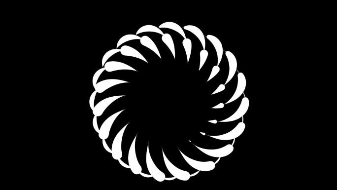 圆形黑白图形旋转动态-1