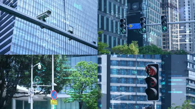 交通信号灯 红绿灯 行人过马路