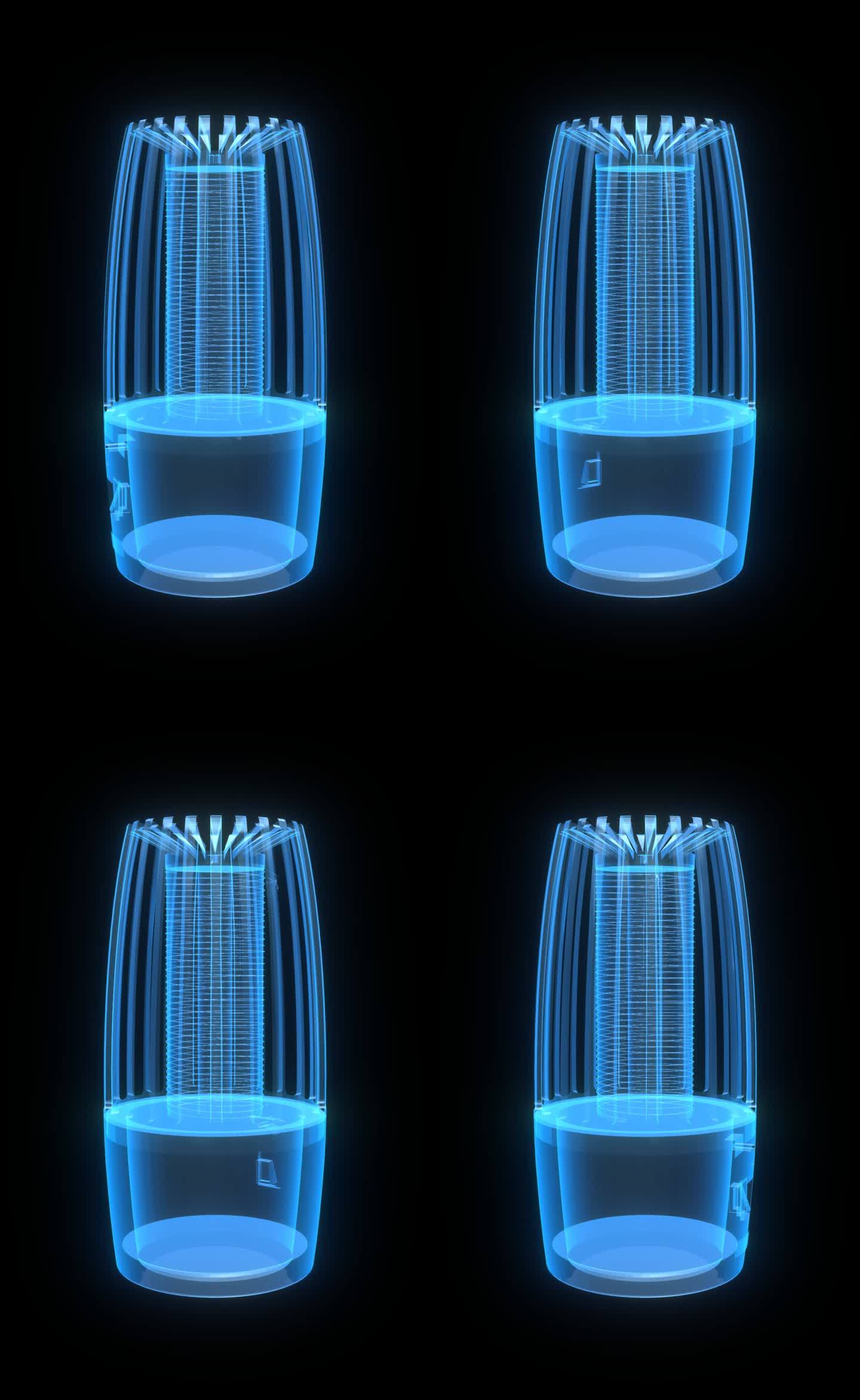 蓝色全息灭蚊灯素材带通道