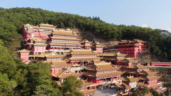 航拍东莞大岭山观音寺