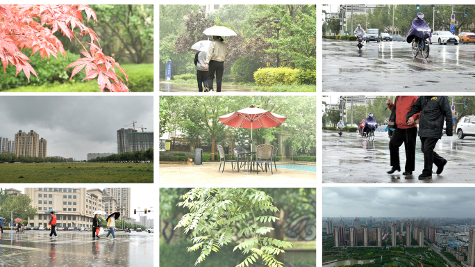 【4K】城市下雨天 城市乌云密布延时