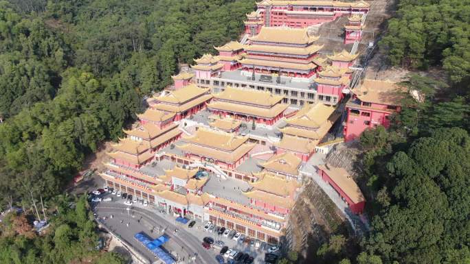 航拍东莞大岭山观音寺