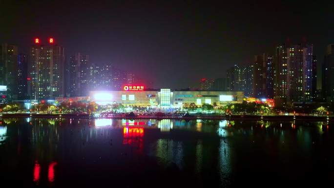 洛阳泉舜广场夜景航拍