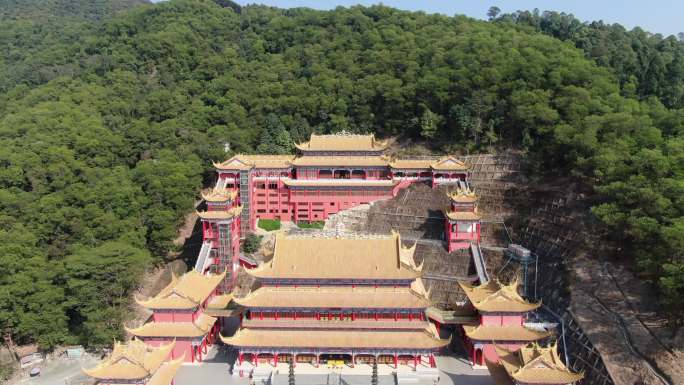 航拍东莞大岭山观音寺