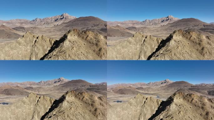 西藏光秃秃的山航拍