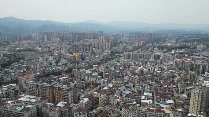 航拍河源 和平县城区大景