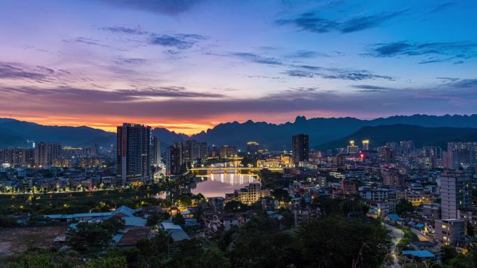 清远城市夜景延时