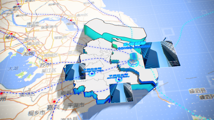 【4K】上海市行政区域立体地图