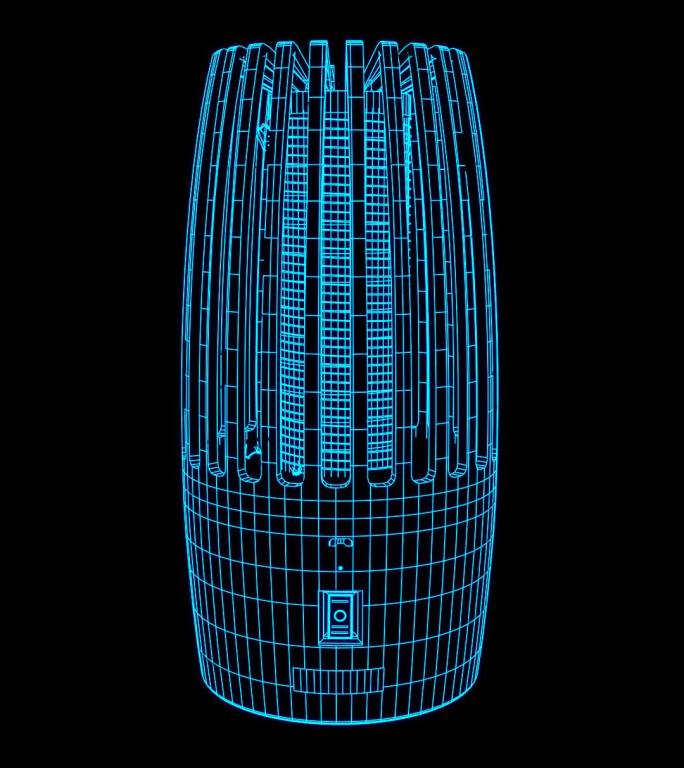 蓝色全息灭蚊灯素材带通道