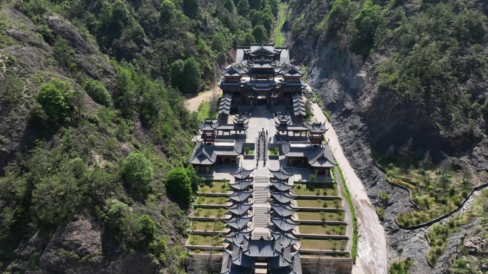 东阳横店九泄潭风景区航拍