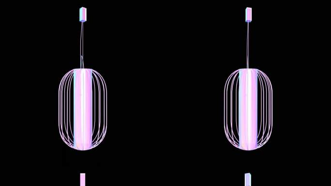 赛博朋克 大红灯笼照明庙会传统春节新年