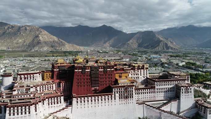 西藏拉萨航拍布达拉宫航拍